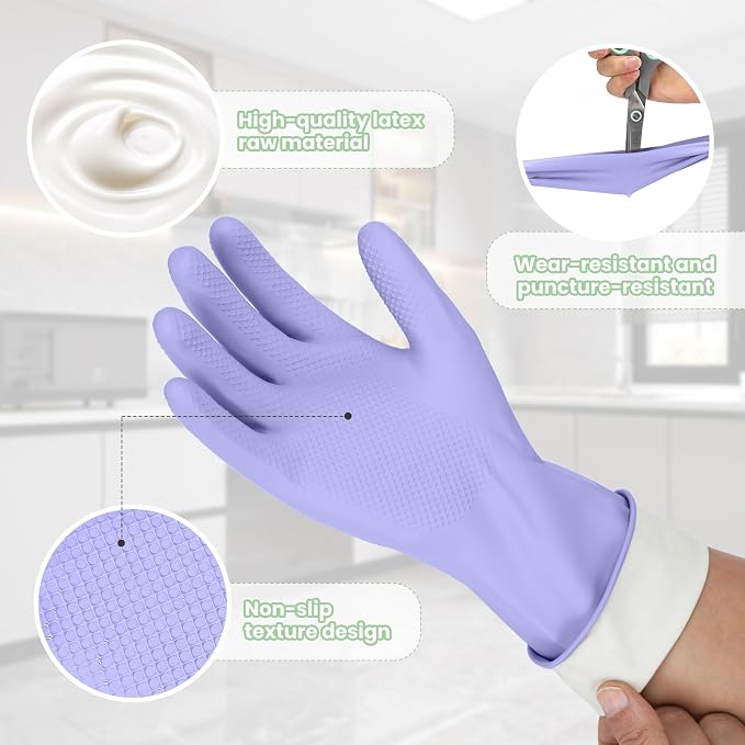 Jsocoah Cleaning Gloves for Dishwashing, 4/5 Pairs Reusable Kitchen Gloves for Wash, Household Cleaning Glove for Dishes Pet