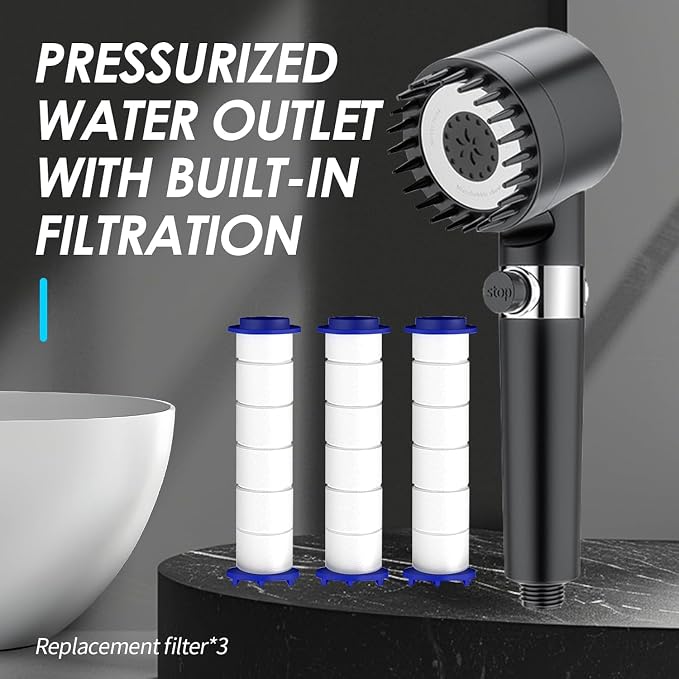 Drivse Showerhead, Drivse Filtered Shower Head With Handheld, High Pressure Handheld Hydrojet Nozzle Kit with Water Filter, Fits for Men, Women, Children and Pets. (Showerhead)