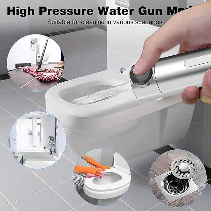 High Pressure Handheld Shower Head High Pressure Shower Heads- High Flow Even with Low Water Pressure - Hand Held Showerhead Set with 59″Replacement Hose/Bracket and Cotton Filters (Premium Chrome)