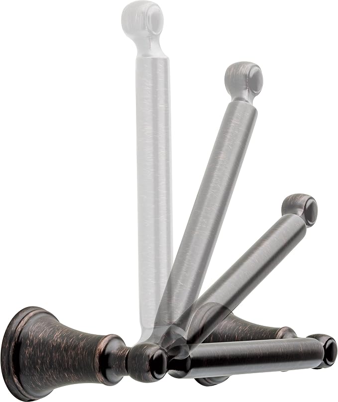 Delta Woodhurst (1-Pack) Toilet Paper Holder Venetian Bronze Tissue Roll Holder for Bathroom Organization and Storage Pivoting Toilet Tissue Holder Wall Bathroom Accessories 73250-RB