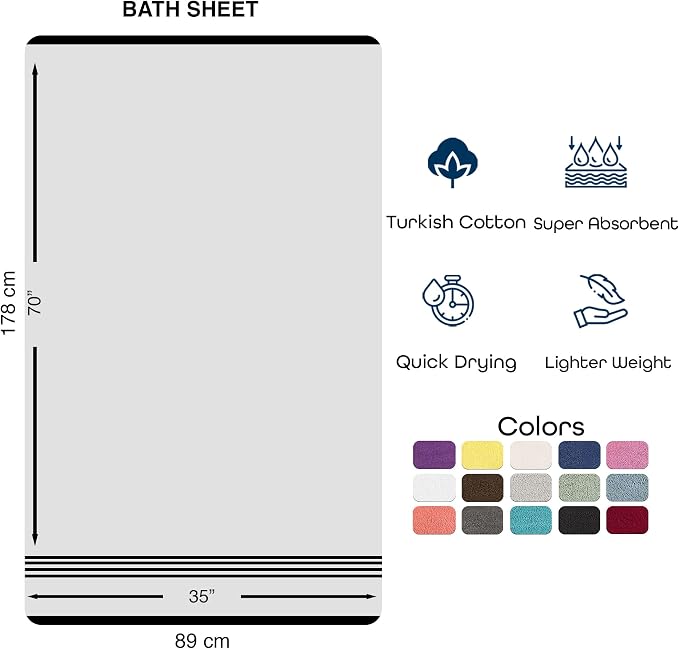 Hawmam Linen Jumbo Large Bath Sheets Towels 2 Pack Soft and Absorbent, Premium Quality 100% Cotton Towels (Pink, Bath Sheet)