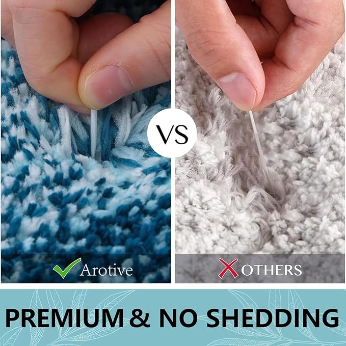 Arotive Microfiber Bathroom Rugs, Shaggy Soft Absorbent Bath Rug, 59x17 | PeacockBlue, Rubber Backing Thick Plush Machine Washable Dry Bath Mats for Bathroom, Tub and Shower, Rectangular