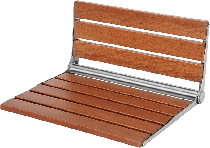 20" Foldable Shower Seat Wall Mounted, Folding Shower Bench for Shower Spaces, 450lbs Max Load for Inside Shower