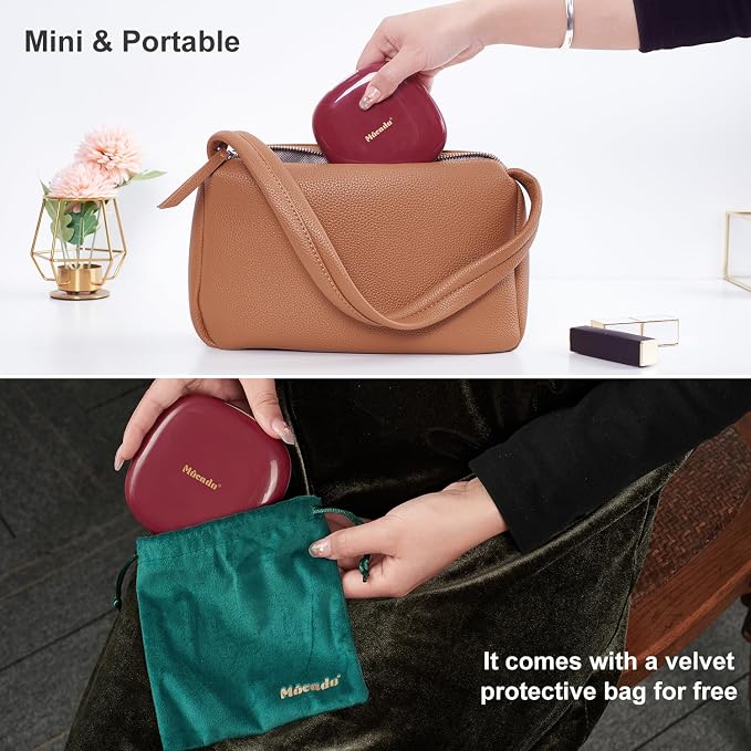 Mocado Compact Mirror with Light-4 Inches Compact 1x/10x Magnifying Mirror | Double Sides Lighted, 3 Colors Lighting, 0-100% Brightness, Diammable Touch, 1200mAh Rechargeable, For Pocket, Purse