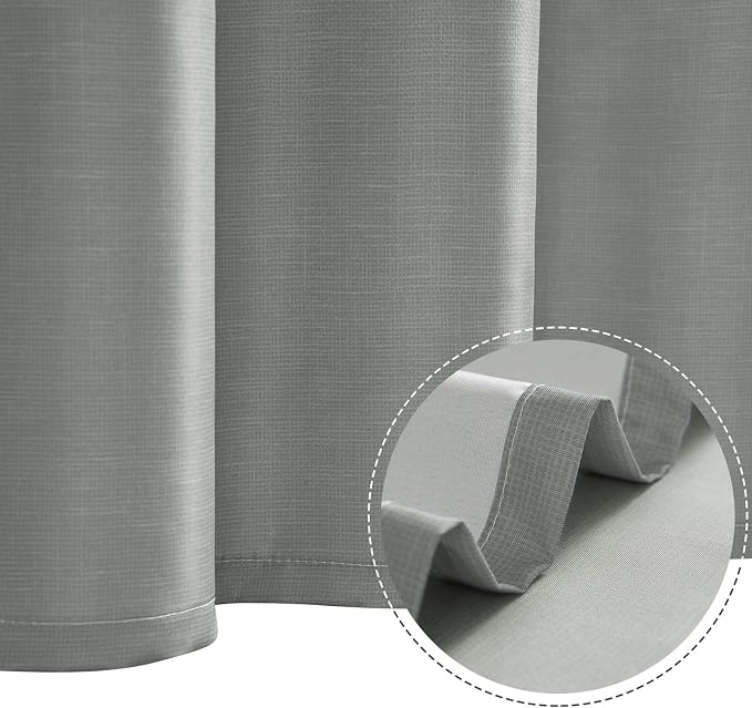 jinchan No Hook Shower Curtain for Bathroom Ombre Cloudy Grey 70x72 inch | Hookless Long Grey Shower Curtain, Bathroom Decor, Gradual Color, Stripe,Waterproof Fabric, Minimalist Design, Modern Neutral