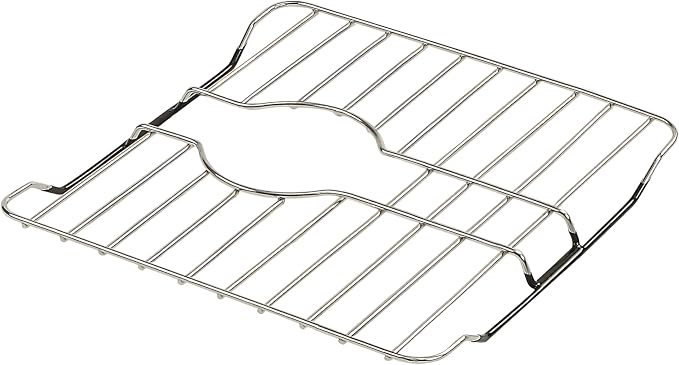 SunnyPoint 304 Stainless Steel Sink Protector Rack With Rear Drain Hole – Rust-Resistant Grid for Kitchen Sink Bottom, Scratch Prevention - Rear Drain Hole Required (13.11" X 11.61")