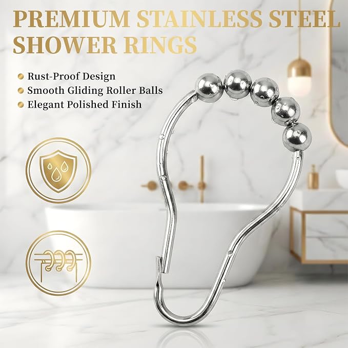 AJAZZ Magnetic Folding Shower Curtains Fabric Polyester Material Waterproof Shower Curtain Suitable for Family Hotel Homestay (Brown,72" W x 78" L) 1 Panel