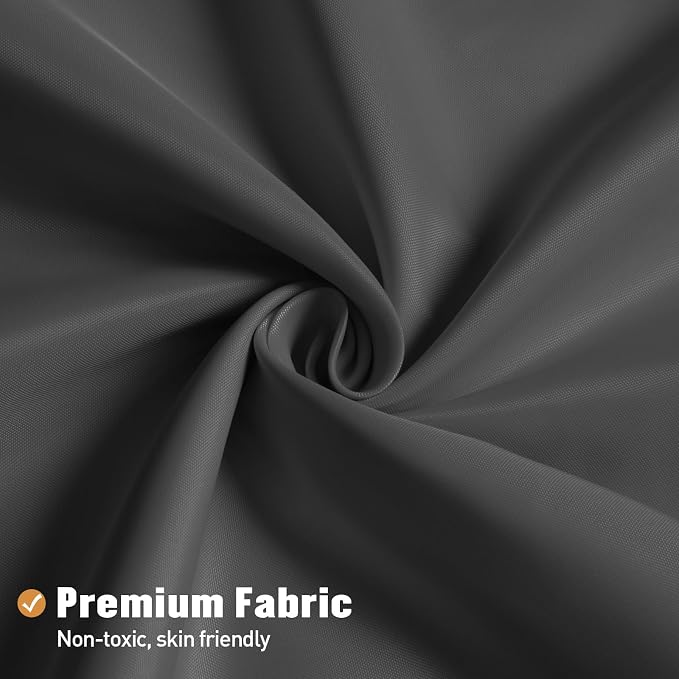 MitoVilla Extra Long Shower Curtain Liner - 72 x 84 Inches, Dark Grey Shower Liner Fabric, Waterproof Bath Curtain Liner Polyester Soft Lightweight, Washable