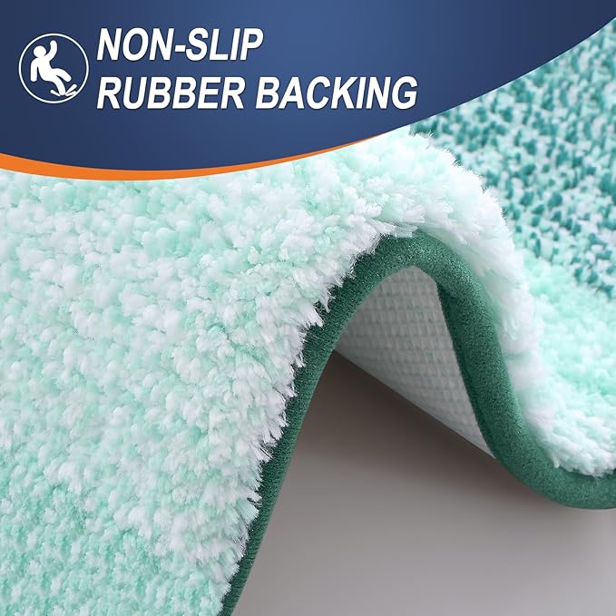 OLANLY Bathroom Runner Rug 59x24, Extra Soft Absorbent Microfiber Bath Rugs | Blackish Green, Non-Slip Quick-Drying Rubber Backing, Washable Long Bath Mat for Floor, Tub and Shower, Home Decor