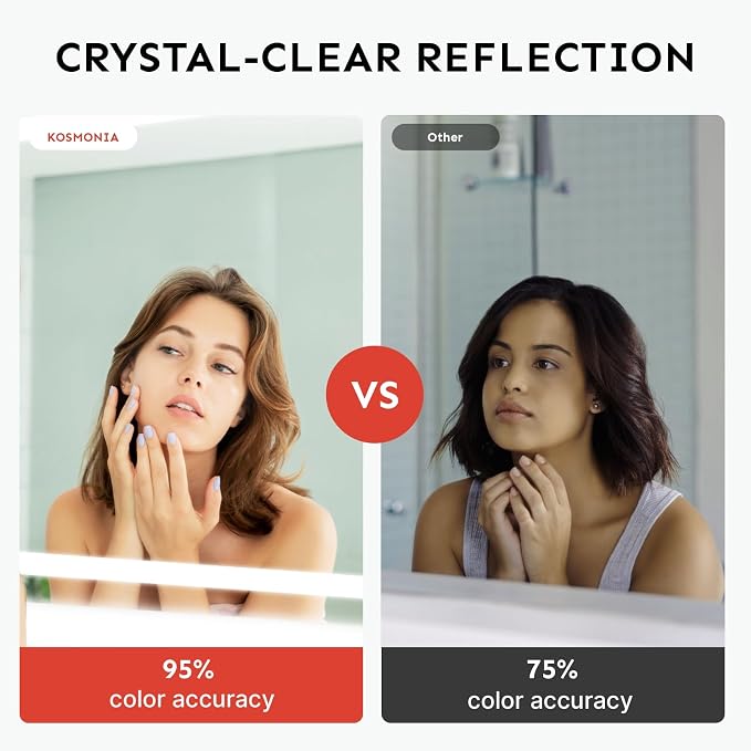 36x72 Inch LED Bathroom Mirror with Lights | Extra Large Lighted Smart Vanity Mirror with Memory Function, Anti-Fog, Backlit + Front Lit, Dimmable 3-Color Temperature