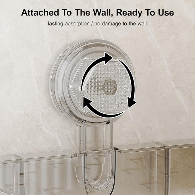 Adhesive Shower Caddy Suction Cup Shower Shelves for Inside Shower No Drilling Bathroom Organizers and Storage Wall Shelf Rack Clear(clear,corner)