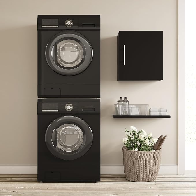 Small Wall Cabinet set of 3, 18" W x 12" D x 20" H Wooden Wall Mounted Storage Cabinet, 1 Door Cabinet with Soft Close, Metal Handle, Adjustable Shelf for Kitchen, Garage, Laundry, Bathroom,Black