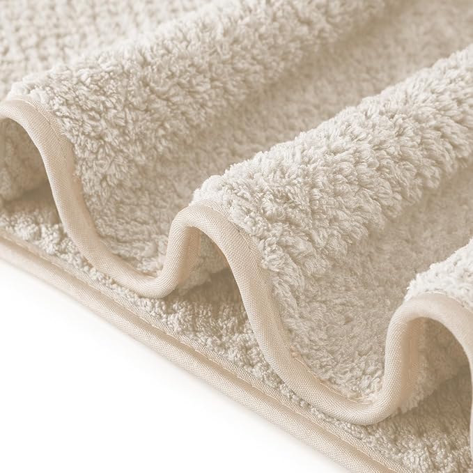 MaopaoBeauty 6 Piece Washcloth Set Set,100% Microfiber - Quick Dry, Thick, Soft, Plush and Highly Absorbent Luxury Hotel & Spa Bath Towel for Bathroom, Pack of 6, Khaki