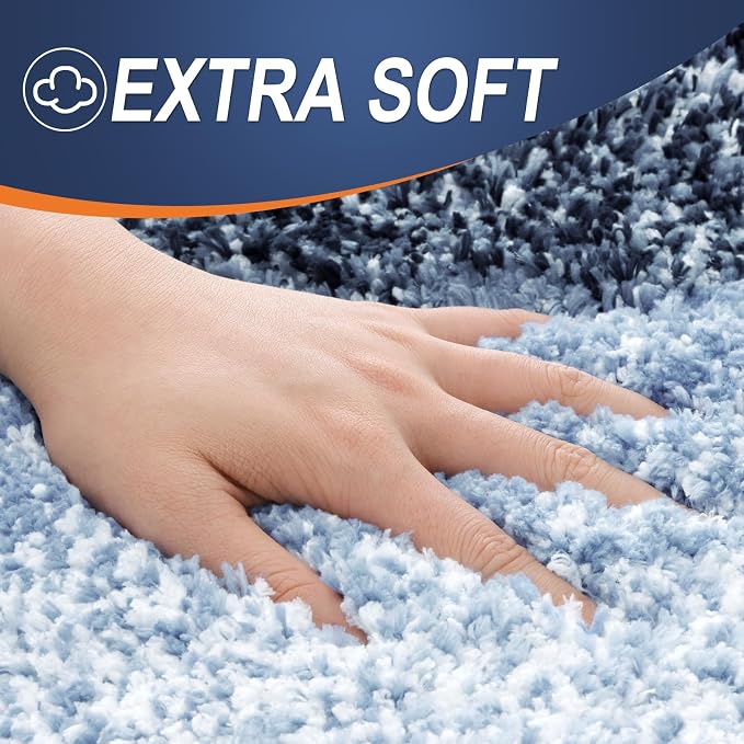OLANLY Bathroom Rugs Mat 34x21, Extra Soft Absorbent Microfiber Bath Rugs | Navy Blue, Non-Slip Quick-Drying Rubber Backing, Washable Plush Bath Mat for Floor, Tub and Shower, Home Decor Accessories