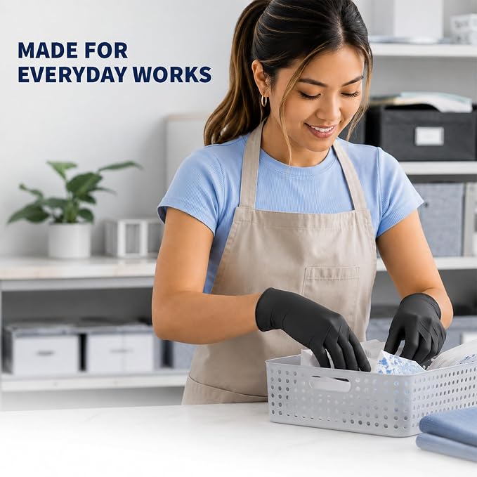 ForPro Disposable Vinyl Gloves, Industrial Grade, Powder & Latex Free, Non-Sterile, Food Safe, 2.75 Mil Palm, 3.9 Mil Fingers