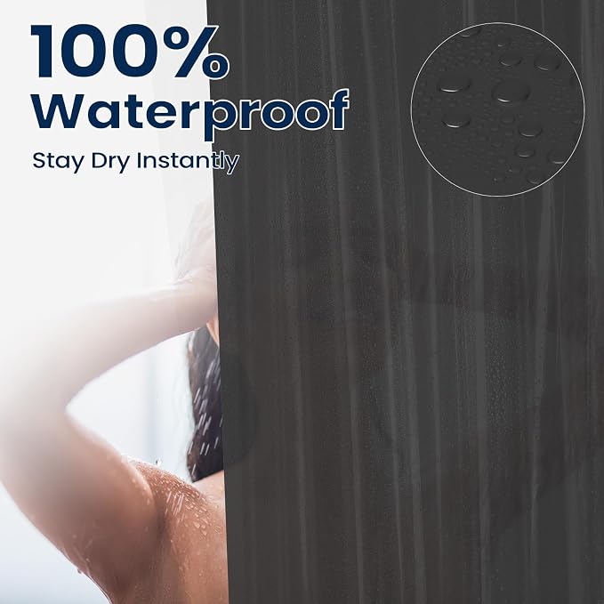 downluxe Shower Curtain Liner, PEVA Plastic Shower Liner with 3 Magnets, 72" x 72" Waterproof Bathroom Curtain, Dark Grey, 1 Pack