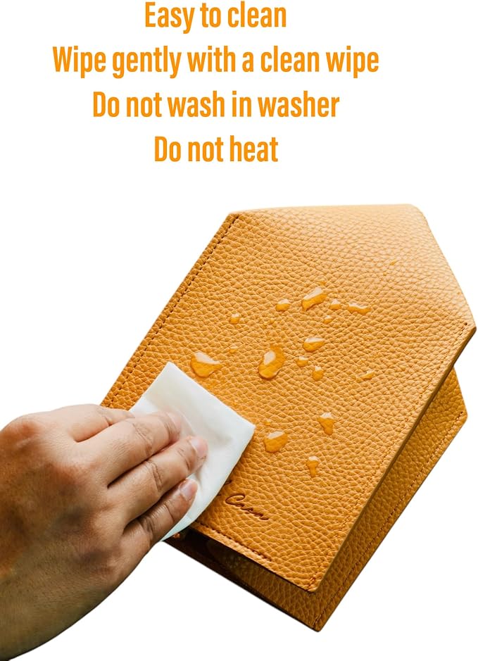 Premium PU Leather Tissue Box Holder - Elegant Hotel-Style Tissue Box Cover for Home, Office & Car Décor, Tissues Cube Organizer for a Natural & Classic Look (Orange 2 Pack)