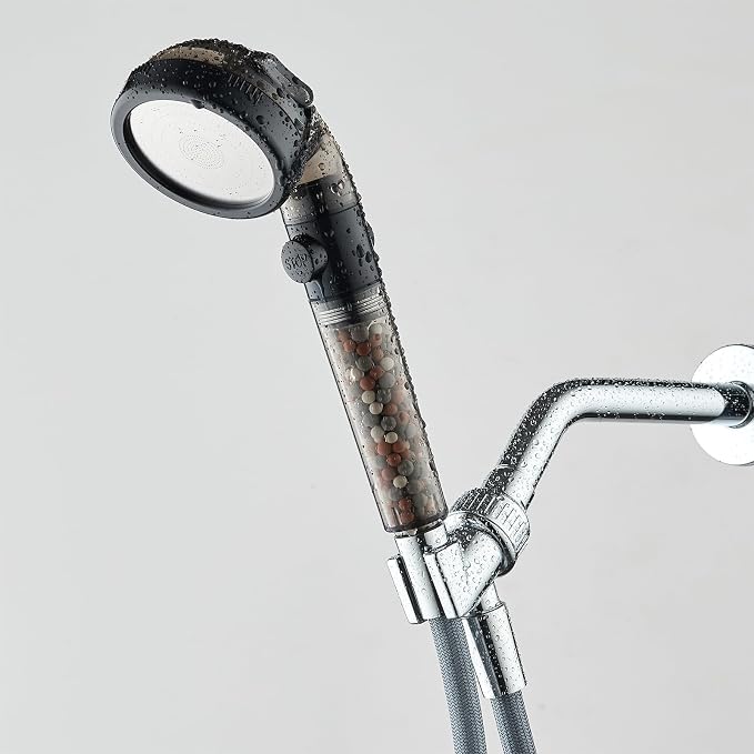 Filtered Shower Head with Handheld - High Pressure Mineral ShowerHead with Filters for Hard Water - Reduces Dry Itchy Skin, Easy Instal, 4 Modes, Water Saving, Durable, Detachable anti blocking