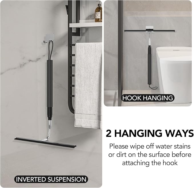Shower Squeegee for Glass Doors, Telescopic Window Cleaner Tool | 15-51" Squeegee for Window Cleaning, Extendable Squeegee for Shower Glass for Tile Walls, Sliding Door, Floor, Car Windshield