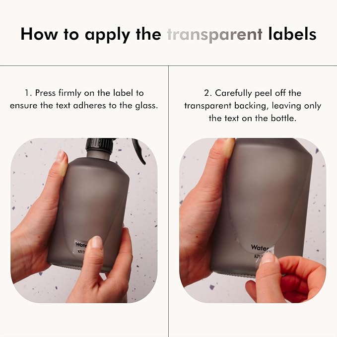 KIVY Glass Soap Dispenser Set [INCL. Waterproof Labels] - Glass Soap Dispenser with Pump - Hand Soap and Dish Soap Set - for Kitchen, Shower & Bathroom - Refillable (Matte Black)