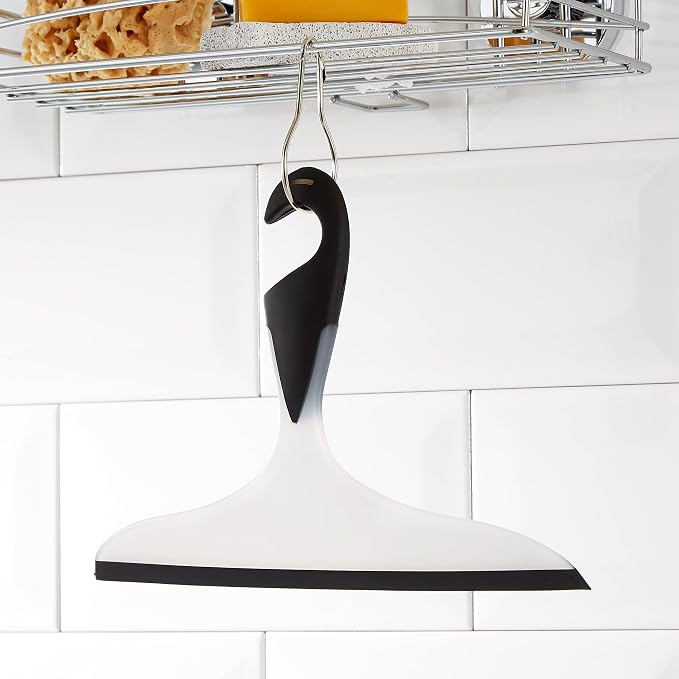 WENKO 18752100 Bathroom Squeegee Loano Black - for Bath and Shower, Plastic, Black