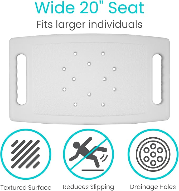 Vive Heavy Duty Bariatric Shower Chair | Bath Stool & Bathtub Seat for Inside Tub Elderly, Seniors, Handicap & Disabled Adults- Non-Slip, Adjustable, Supports 550 lbs
