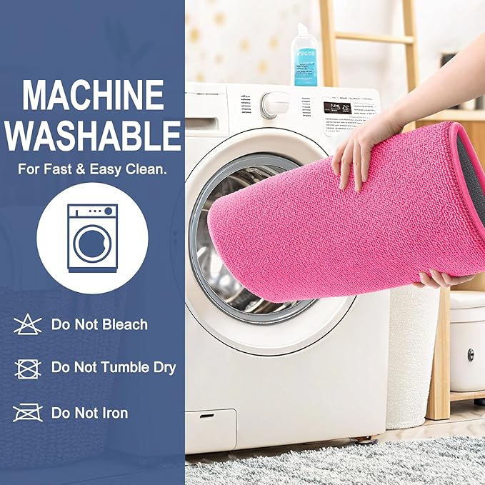 OLANLY Thick Memory Foam Bathroom Rugs 36x24, Absorbent Bath Mat, Hot Pink | Soft Quick Dry Bath Rugs, Non-Slip, Machine Washable Carpet for Bathroom Floor, Tub and Shower, Home Decor Accessories
