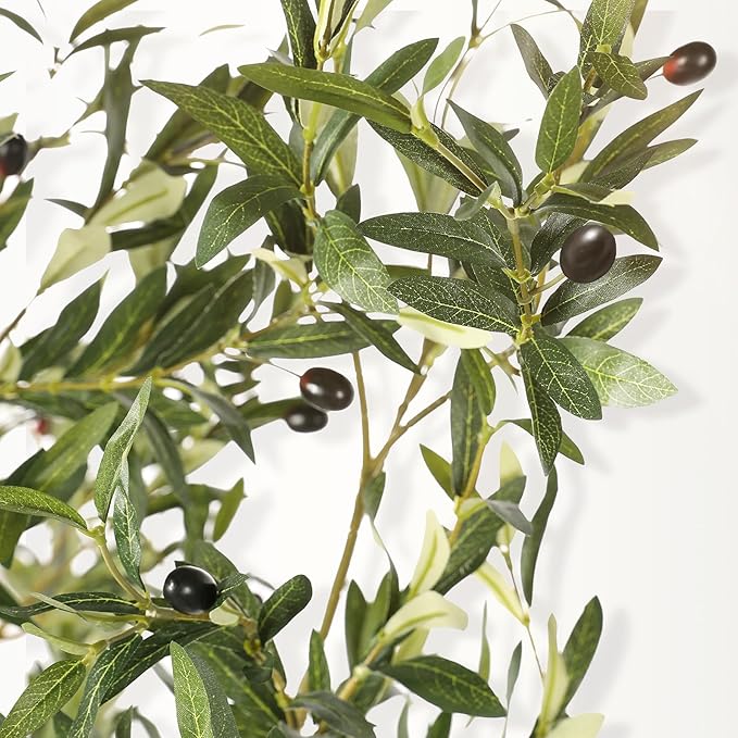 Olive Tree 6ft with Large Olive Branches and Lifelike Fruits | Olive Trees Artificial Indoor - Faux Olive Tree for Modern Home Office House Living Room Decor