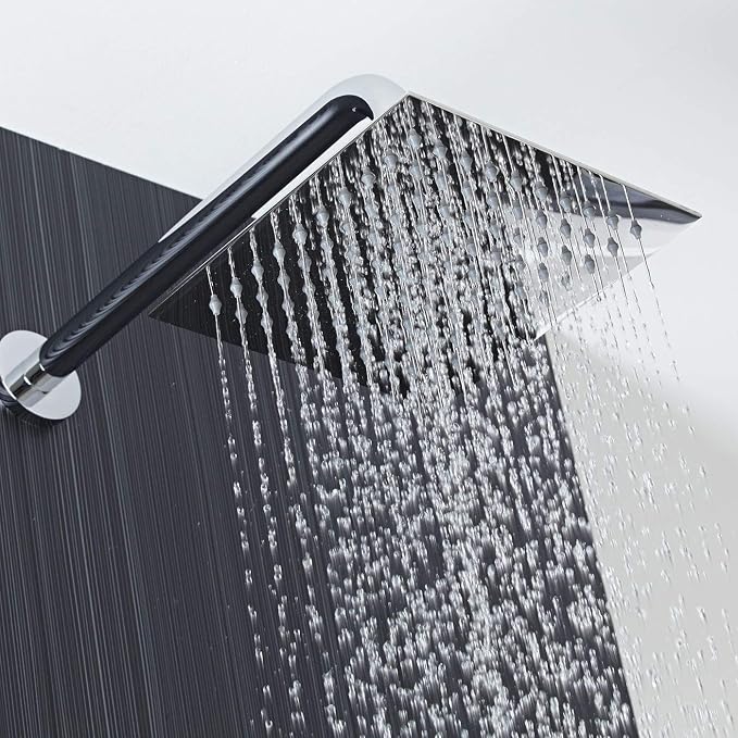 Voolan Rain Shower head, High Pressure Shower Head Made of 304 Stainless Steel, Relaxed Shower Experience Even at Low Water Flow and Pressure (8" Brushed Nickel)