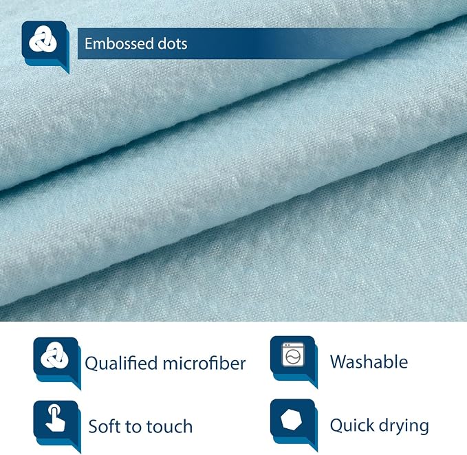 Barossa Design Soft Microfiber Fabric Shower Liner or Curtain Blue | Hotel Quality, Machine Washable, Water Repellent 70W x 72H Lightweight Cloth Shower Curtain for Bathroom/Tub