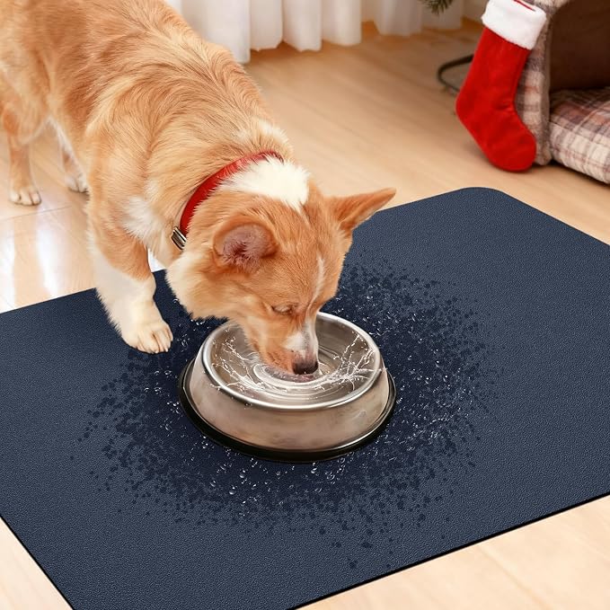 Non Slip Bath Mat, Thin Bathroom Rugs Fit Under Door, Quick Dry Bath Mats, Machine Washable Bath Rugs for Bathroom, Bathtub & Kitchen, Bathtub, Dark Blue/Solid/24 x17