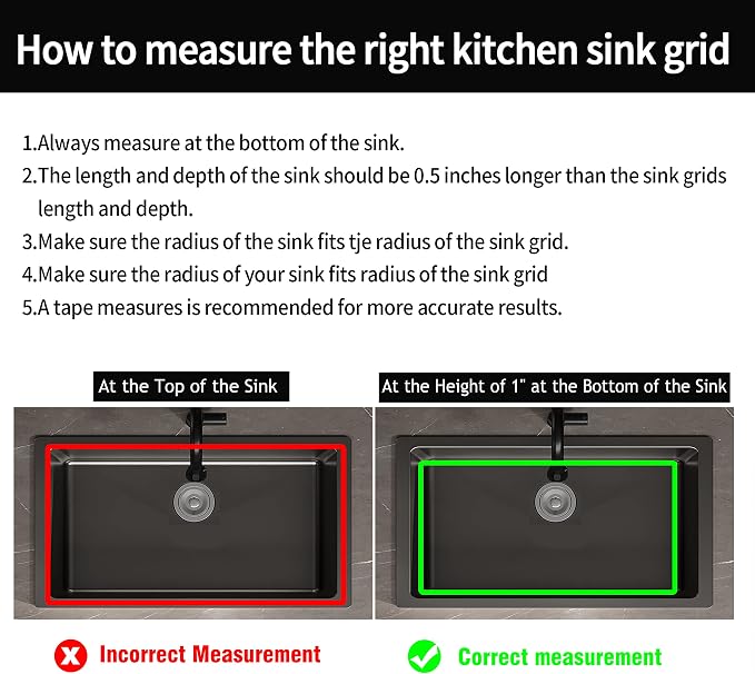 26"x14" Sink Protectors for Kitchen Sink with Rear Drain Hole | Rust Resistant Stainless Steel Kitchen Sink Grid and Sink Protectors, Sink Rack for Bottom of Sink with Sink Strainers