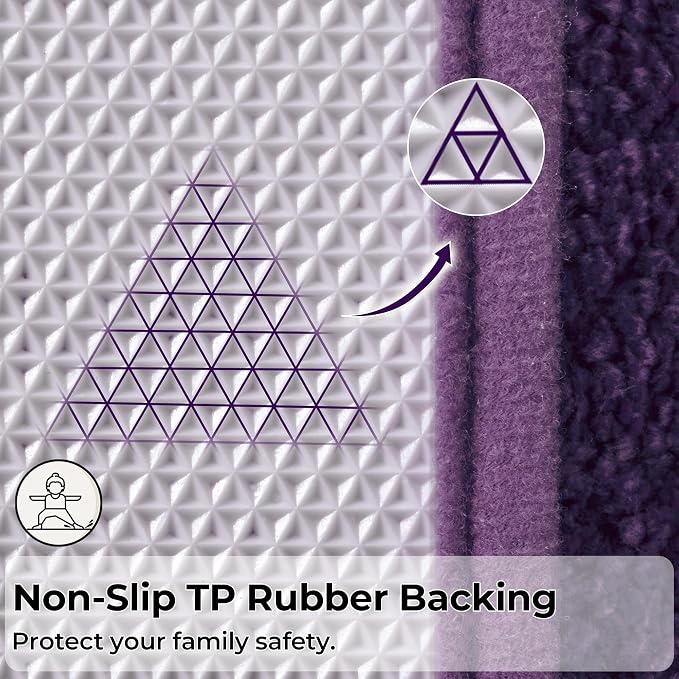 GRANNY SAYS Purple Bathroom Rug 24" x 43", Non-Slip Microfiber Bath Mat | Ultra-soft, durable TPR backing for reliable grip, fast water absorption, machine washable for Vanity, Shower, Tub