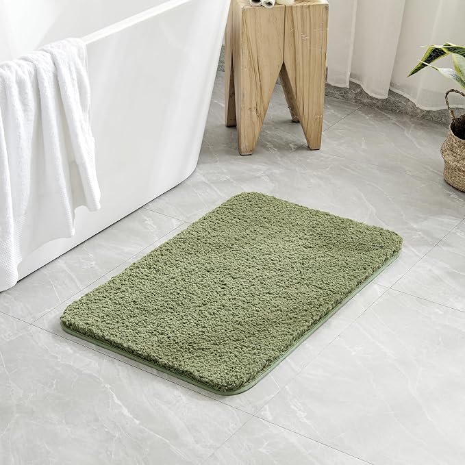 MIULEE Sage Bathroom Rugs Soft Microfiber Bath Mat 20x30 Inch | Absorbent, Non Slip, Quick Dry, Fluffy Bath Rugs for Bathroom Floor Tub Showers, Machine Washable
