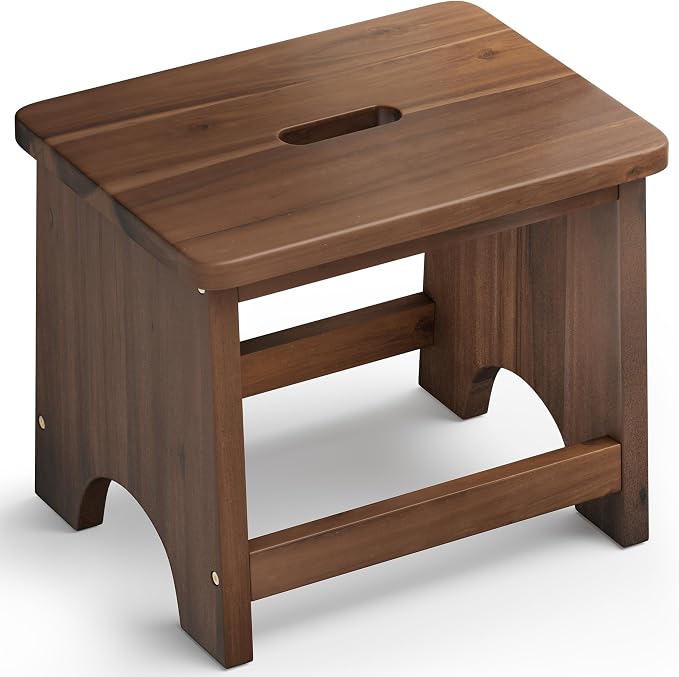 FANATU 13'' Wooden Step Stool, One Step Stool for Adults, 550lbs Capacity | Non-Slip, Durable Step Stool With A Wide Comfortable Platform For Multipurpose Use, Bed Steps For High Beds For Adults