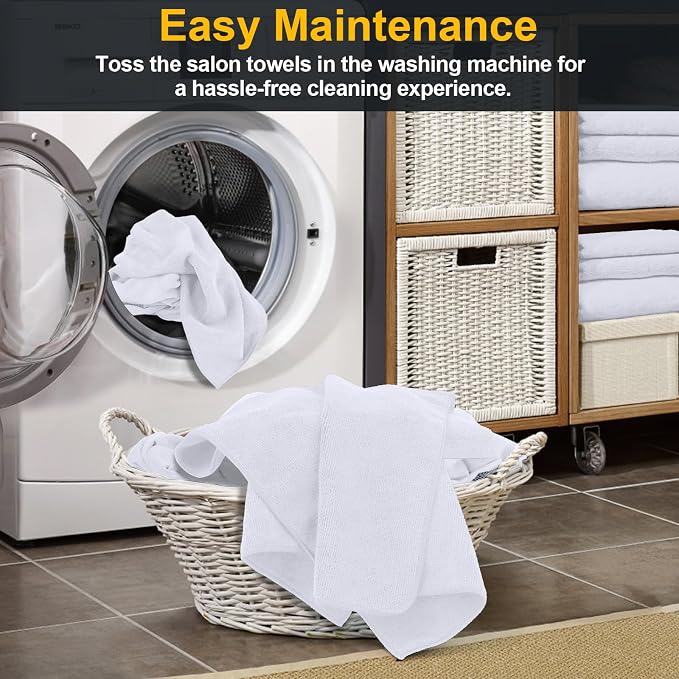 Salon Towels 2 Pack, Super Soft Microfiber Hand Towel | Highly Absorbent Hair-Drying Cloth for Gym, Bath, Spa Use and Home Beauty Care - White (16x29 inch)