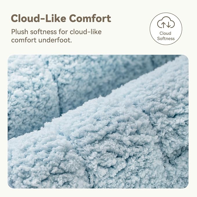 GRANNY SAYS Baby Blue Bathroom Rug 16" x 24", Non-Slip Microfiber Bath Mat | Ultra-soft, with durable TPR backing for reliable grip, fast water absorption, machine washable for small bathroom spaces