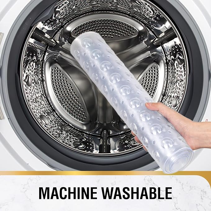 HITSLAM Bath Mat for Tub, Non Slip Bathtub Mat, 40 x 16 Inch Extra Long Bath Tub Mat, Machine Washable Bathroom Shower Mat with Suction Cups and Drain Holes, Soft on Feet, Clear