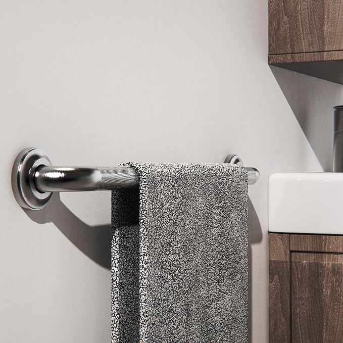 1-1/4" Knurled Grab Bar, ADA Compliant Bath Safety Shower Handrail, Bathroom Mobility Aid Handle for Seniors and Disabled, Heavy Duty 500lbs Support