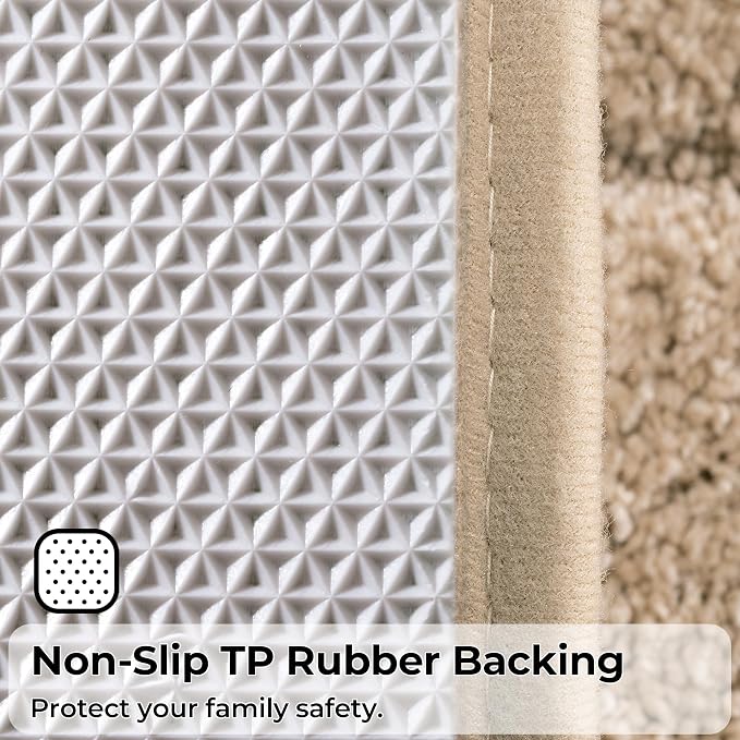 GRANNY SAYS Khaki U Shaped Toilet Rug 20" x 24", Non-Slip Bath Mat | Soft microfiber, TPR backing, absorbs water quickly, machine washable, fits around most standard toilet bases