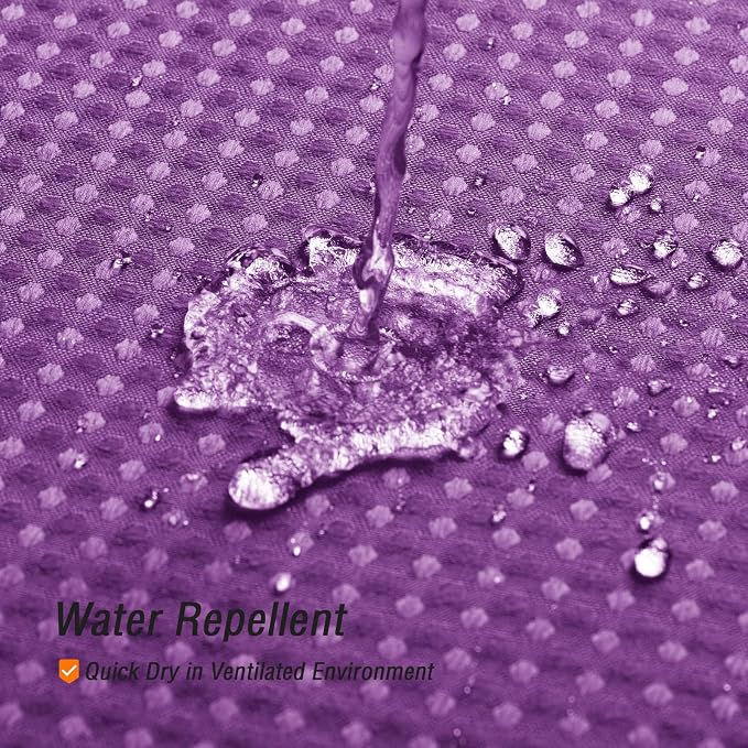No Hook Cloth Ombre Purple Shower Curtain with Liner, 72x74 | Snap-in Fabric Liner, Hotel Style with Mesh Top Window, Waterproof Coating, Machine Washable, Rustproof Grommets