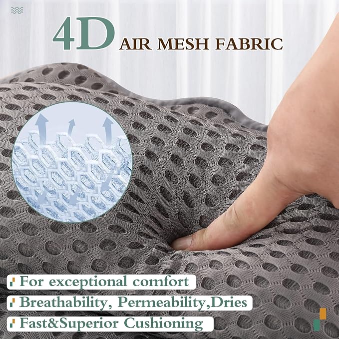Bath Pillow RUVINCE Ergonomic Luxury Bathtub Pillow with Head,Neck, Shoulder and Back Support, 4D Bath Pillows for tub with 6 Powerful Suction Cups, Fits All Bathtub