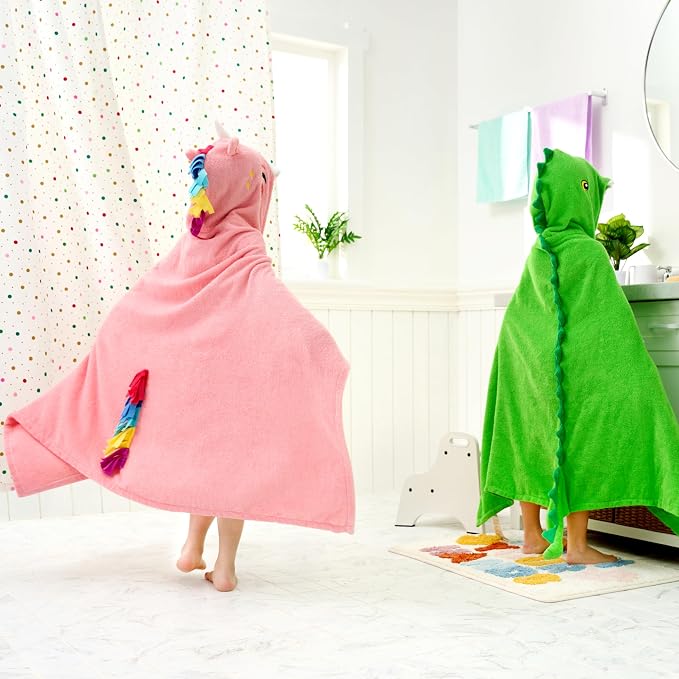 Joiedomi Unicorn Hooded Towel for Kids Soft 100% Cotton Bath Beach Towel 30" x 50" for Kids 3-8 Years Toddler Pool Poncho with Hood Absorbent Swim Wrap for Boys Girls