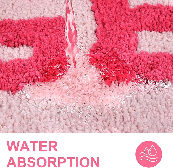 Zeeinx Get Naked Bath Mat Pink Cute Funny Bathroom Rugs 20”x32” | Non Slip Absorbent Microfiber Machine Washable Pink Bathroom Rugs for Tub and Shower Funny Apartment Decor
