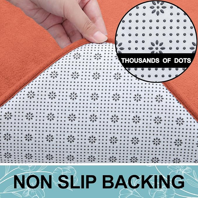 Smiry Memory Foam Bath Mat 30x20, Extra Soft and Absorbent Bathroom Rugs | Coral, Quick Dry Machine Washable Non-Slip Bath Mat for Bathroom Floor, Shower and Tub