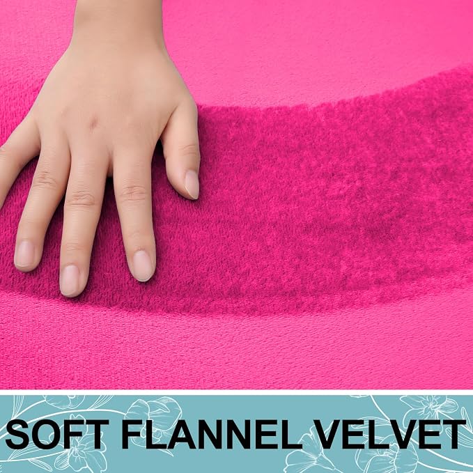 Smiry Memory Foam Toilet Rugs 24x20, Extra Soft Absorbent Bathroom Rugs | Deep Pink, Quick Dry Machine Washable Non-Slip Contour Bath Mat for Toilet