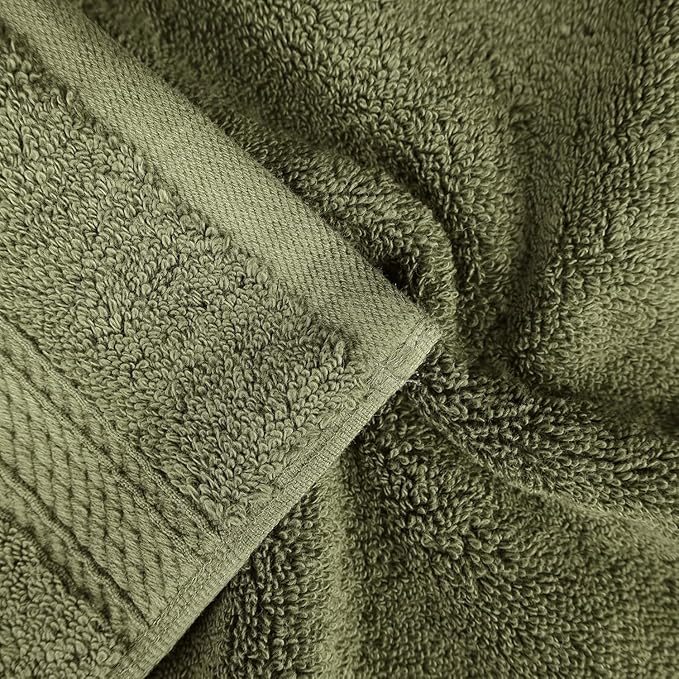 Superior Egyptian Cotton 800 GSM Plush Absorbent, 9 Piece Set, Forest Green | Quick Dry, Soft Luxury Towel Set, Bath Essentials, Guest Bath, Spa, 3 Bath, 3 Hand, 3 Face Towel, Madeline Towels
