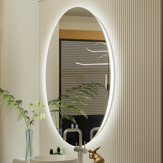32 Inch Backlit Round LED Mirror for Bathroom with Anti-Fog | 3 Color Temp(3000K/4500K/6000K), Adjustable Brightness, Frameless 5mm HD Glass, ETL Cert‌, Idea for Vanity