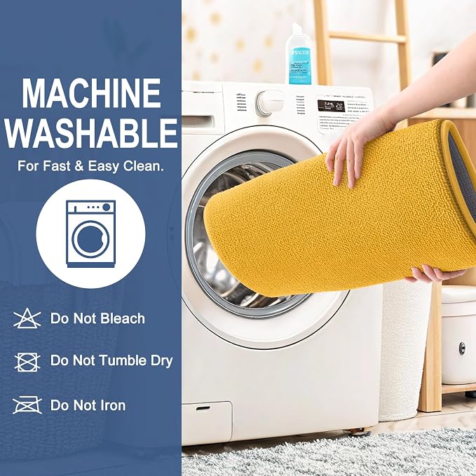 OLANLY Memory Foam Bathroom Runner Rugs 47x24, Long Bath Mat, Golden Yellow | Soft Quick Dry Bath Rugs, Non-Slip, Absorbent Machine Washable Mat for Bathroom Floor, Tub and Shower, Home Decor Accessories