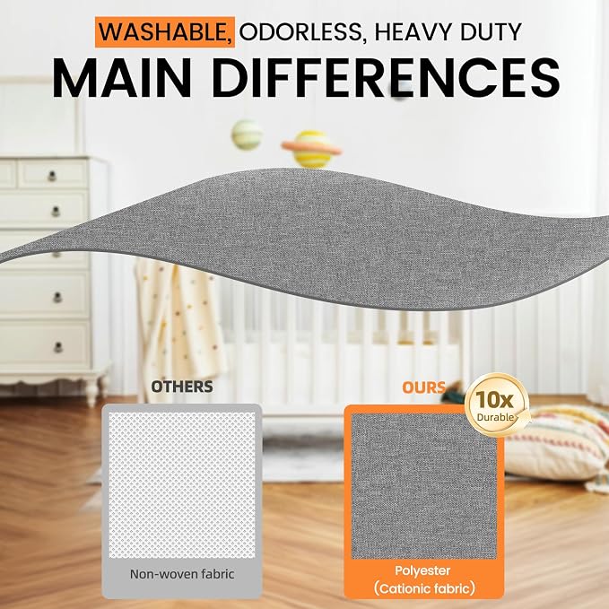 3 Pack Sock Underwear Drawer Organizer Dividers, 64 Cell Fabric Foldable Dresser Organizer for Closet Organizers and Storage Boxes for Organizing Socks, Underwear, Ties (16+24+24 Cell, Gray)